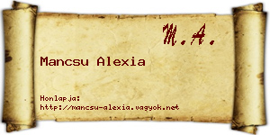 Mancsu Alexia névjegykártya